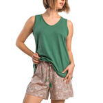 ADMAS FEMME - Ref.64570AD - Pyjama short débardeur Green Garden Admas