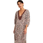 Robe tunique longue de plage manches mi-longues UTOPIA