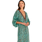 Robe tunique longue de plage manches mi-longues UTOPIA