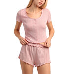 ADMAS FEMME - Ref.64110AD - Pyjama short t-shirt à boutons Santorini Admas
