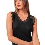 ADMAS FEMME - Ref.43698AD - T-shirt sans manches Laced Clivage Admas
