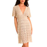 Robe de plage manches courtes décolleté profond COMPLEMENTOS