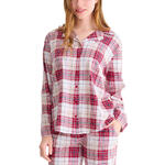 LISCA - Ref.63509LI - Haut de pyjama chemise manches longues COSY NIGHTS
