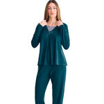 Pyjama pantalon top manches longues VELVET LUXE