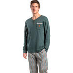 ADMAS HOMME - Ref.64806AD - Pyjama pantalon polo manches longues Caribou Admas