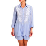SELMARK MARE - Ref.BC276SE - Ensemble de plage brodé short chemise COMPLEMENTOS