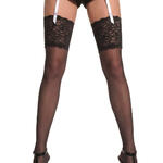 Paire de bas transparents 15 den dentelle française Night