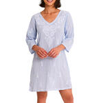 Tunique de plage brodée manches trois-quarts COMPLEMENTOS