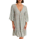 Robe tunique de plage manches mi-longues KALEIDO