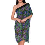 LUNA - Ref.94730LU - Tunique de plage asymétrique BLOSSOM Luna Splendida