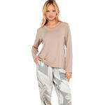 SELMARK - Ref.P12573S - Pyjama pantalon top  manches longues Premium Drape