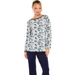 SELMARK - Ref.P12773S - Pyjama pantalon évasé top manches longues Chic Bamboo
