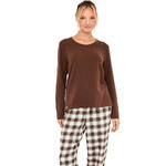 SELMARK - Ref.P13173S - Pyjama pantalon top manches longues Classic Cocoa