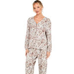 SELMARK - Ref.P13676S - Pyjama pantalon chemise manches longues Natural Paisley