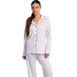 ADMAS FEMME - Ref.64969AD - Pyjama pantalon chemise manches longues Love Hearts