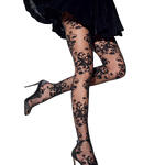 Paire de collants 40 den micro tulle floral Atmosphère
