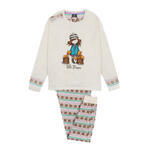Pyjama manches longues pantalon Felpa The Foxes ivoire
