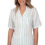 ADMAS WOMAN - Ref.54194AD - Pyjama chemise short Classic Stripes bleu Admas