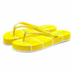 LASCANA - Ref.35139LA - Tongs de plage rayées jaune Lascana