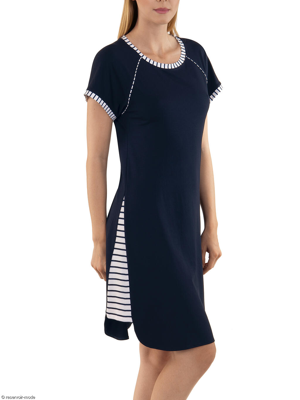 Femme Long Chemise de nuit pois Imprimé à manches courtes Nuisette Débardeur shirt Femme Long Chemise de nuit pois Imprimé à manches courtes Nuisette Débardeur shirt