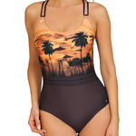 LISCA - Ref.43330B - Maillot de bain 1 pièce dos-nu Copacabana orange Lisca